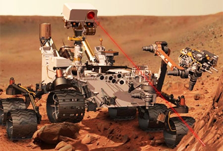 Hình minh họa tàu thám hiểm Curiosity hoạt động trên sao Hỏa. (Ảnh: NASA)